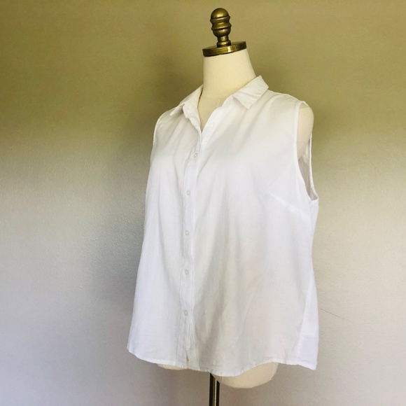Plus Size XXL Sleeveless Button Front Cotton Blouse  A NEW DAY - Picture 1 of 7